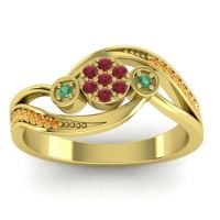 Ruby Fashion Ring In 18k Yellow Gold With Emerald And Citrine – Caya Simple Ring