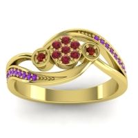 Simple Floral Pave Bypass Caya Ring