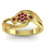 Ruby Fashion Ring In 18k Yellow Gold With Garnet And Citrine – Caya Simple Ring