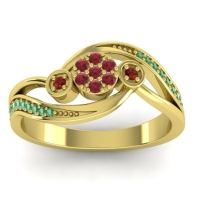 Ruby Fashion Ring In 14k Yellow Gold With Garnet And Emerald – Caya Simple Ring