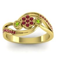 Ruby Fashion Ring In 18k Yellow Gold With Peridot – Caya Simple Ring