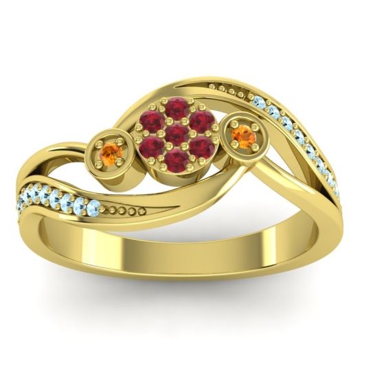 Simple Floral Pave Bypass Caya Ring