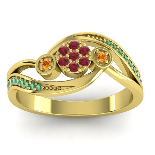 Simple Floral Pave Bypass Caya Ring