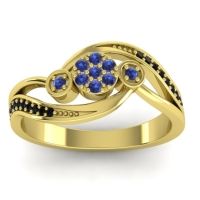 Swiss Blue Topaz Fashion Ring In 18k Yellow Gold With Black Onyx – Caya Simple Ring