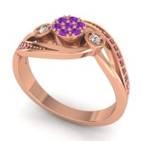 Simple Floral Pave Bypass Caya Ring