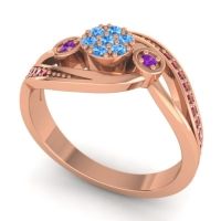 Simple Floral Pave Bypass Caya Ring