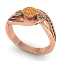 Simple Floral Pave Bypass Caya Ring