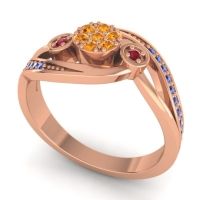Simple Floral Pave Bypass Caya Ring