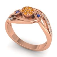 Simple Floral Pave Bypass Caya Ring
