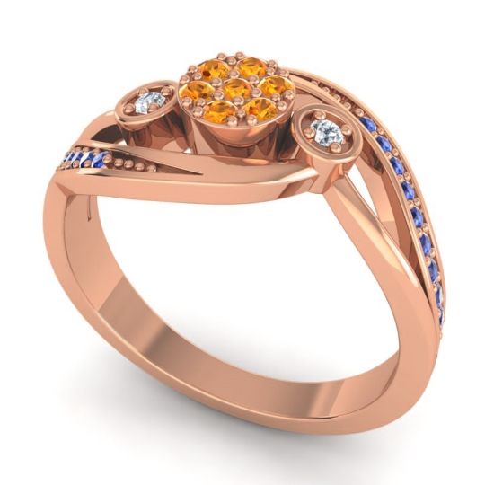 Simple Floral Pave Bypass Caya Ring