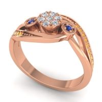 Simple Floral Pave Bypass Caya Ring