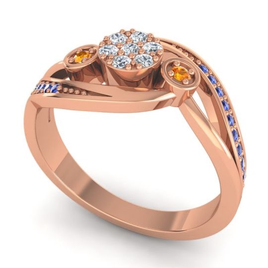 Simple Floral Pave Bypass Caya Ring