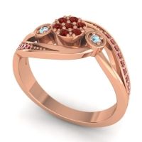 Simple Floral Pave Bypass Caya Ring
