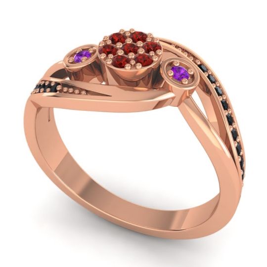 Simple Floral Pave Bypass Caya Ring