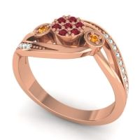 Simple Floral Pave Bypass Caya Ring