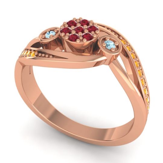 Simple Floral Pave Bypass Caya Ring