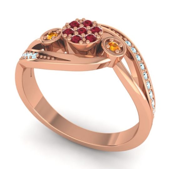 Simple Floral Pave Bypass Caya Ring