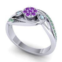 Simple Floral Pave Bypass Caya Ring