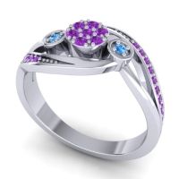 Simple Floral Pave Bypass Caya Ring