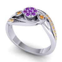 Simple Floral Pave Bypass Caya Ring