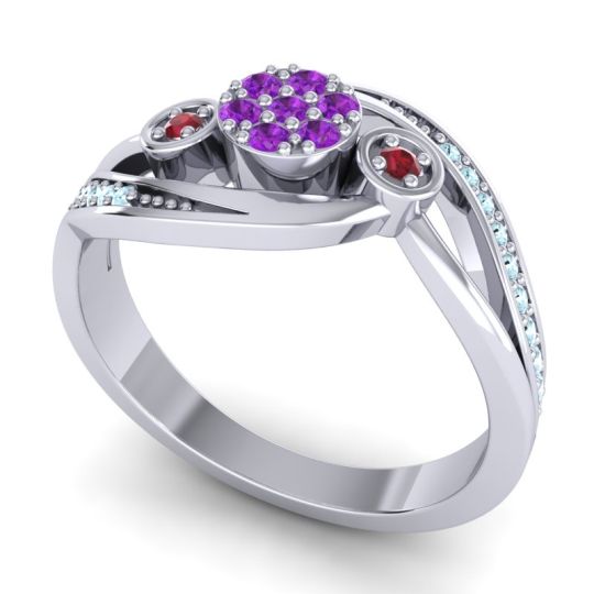 Simple Floral Pave Bypass Caya Ring