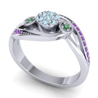 Simple Floral Pave Bypass Caya Ring