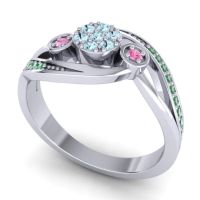 Simple Floral Pave Bypass Caya Ring