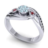 Simple Floral Pave Bypass Caya Ring