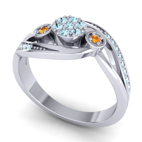 Simple Floral Pave Bypass Caya Ring