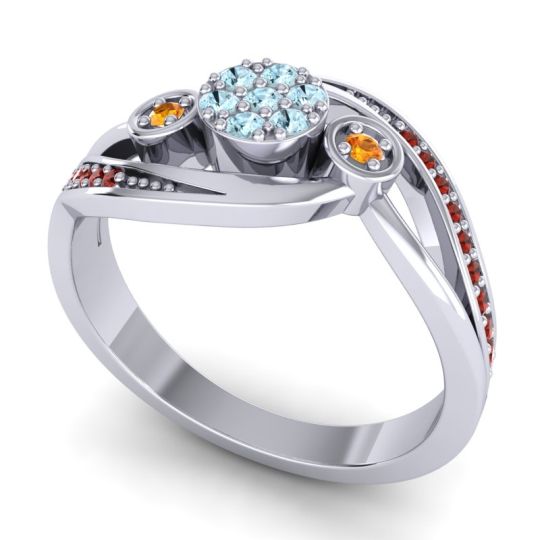 Simple Floral Pave Bypass Caya Ring