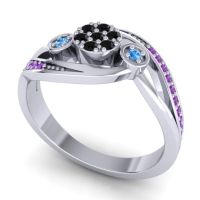 Simple Floral Pave Bypass Caya Ring