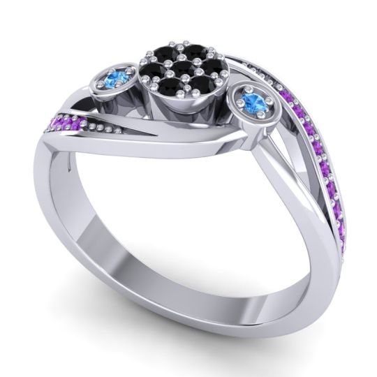 Simple Floral Pave Bypass Caya Ring