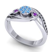 Simple Floral Pave Bypass Caya Ring