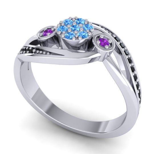 Simple Floral Pave Bypass Caya Ring