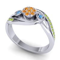 Simple Floral Pave Bypass Caya Ring