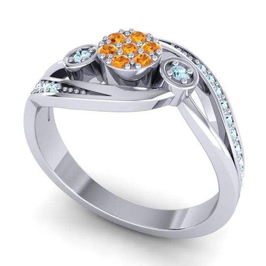 Simple Floral Pave Bypass Caya Ring