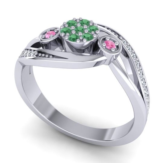 Simple Floral Pave Bypass Caya Ring