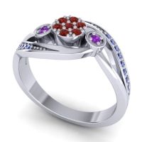 Simple Floral Pave Bypass Caya Ring