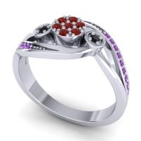 Simple Floral Pave Bypass Caya Ring
