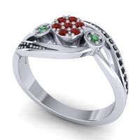 Simple Floral Pave Bypass Caya Ring