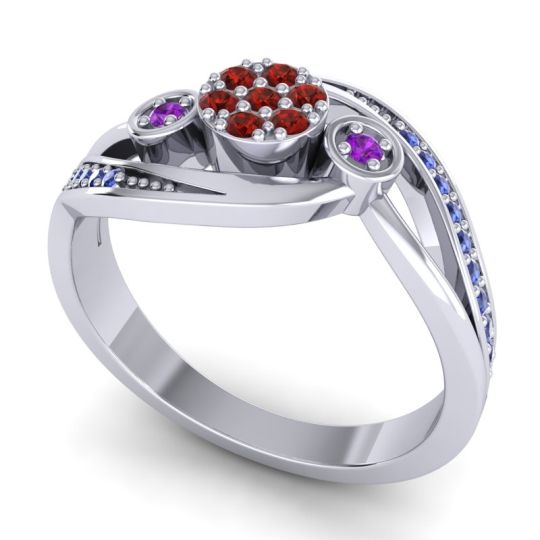 Simple Floral Pave Bypass Caya Ring