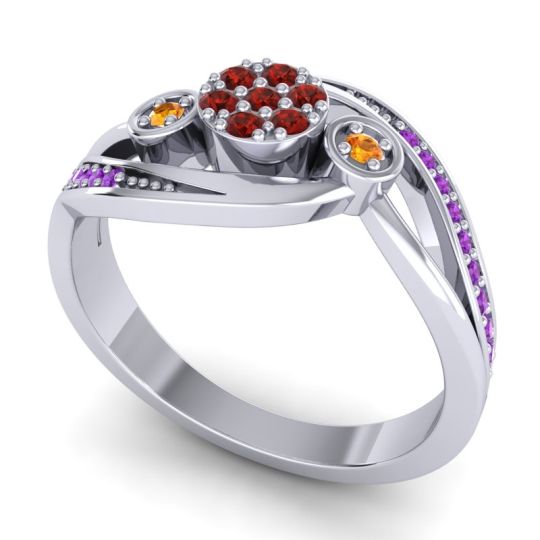 Simple Floral Pave Bypass Caya Ring