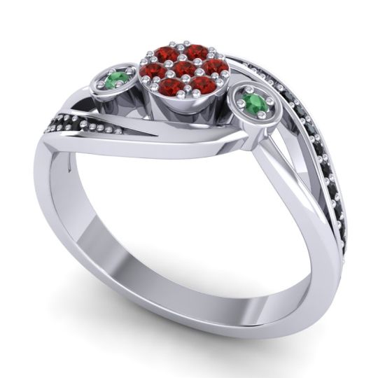 Simple Floral Pave Bypass Caya Ring