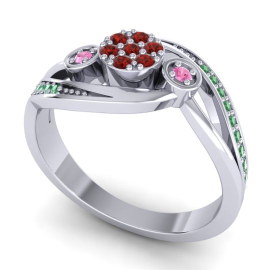 Simple Floral Pave Bypass Caya Ring