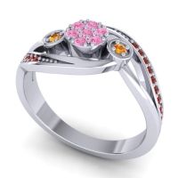 Simple Floral Pave Bypass Caya Ring