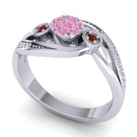 Simple Floral Pave Bypass Caya Ring