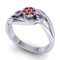 Simple Floral Pave Bypass Caya Ring