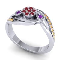 Simple Floral Pave Bypass Caya Ring