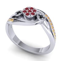 Simple Floral Pave Bypass Caya Ring