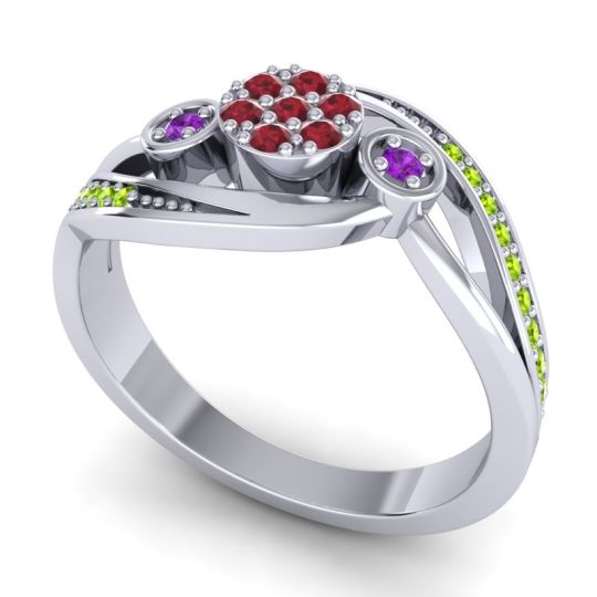 Simple Floral Pave Bypass Caya Ring